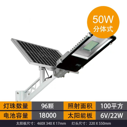 农村防水太阳能路灯家用超亮户外庭院壁灯天黑自动亮50W功率